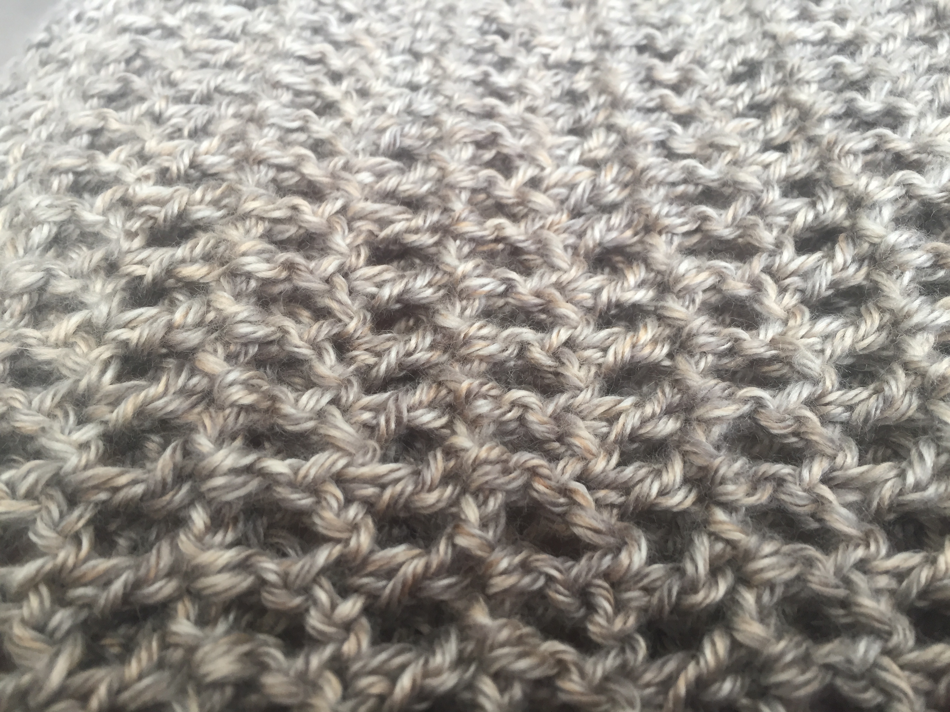 close up of mesh crochet fabric pattern