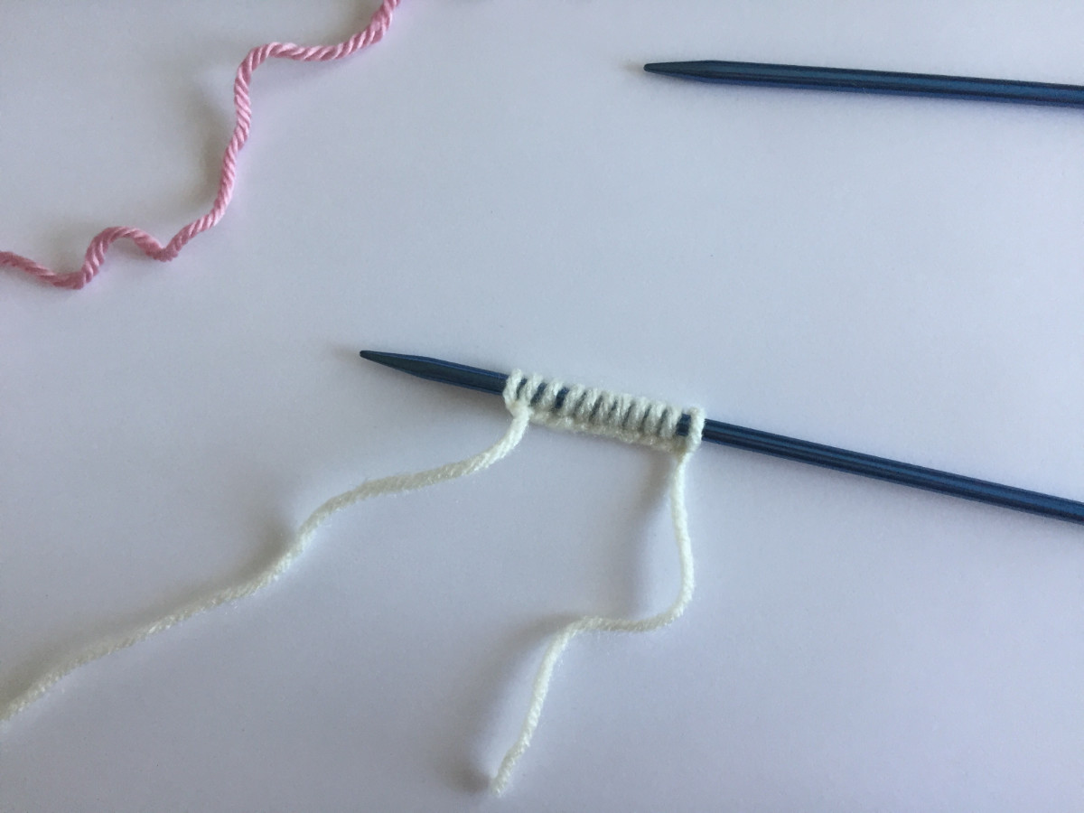 Tubular cast n foundational stitches on knitting needle