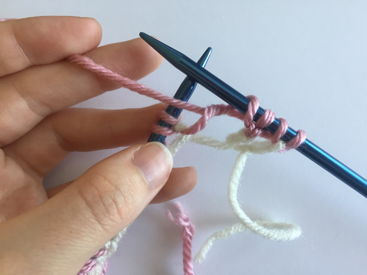 Slipping the next stitch in the second row