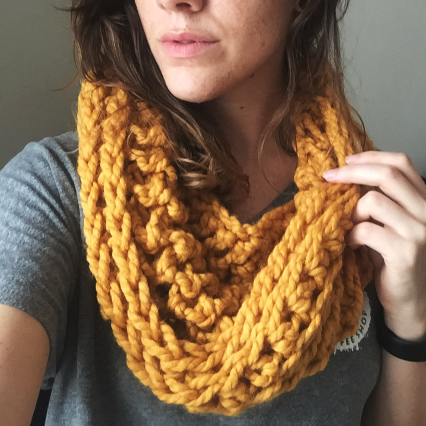 Allegheny Cowl in mustard