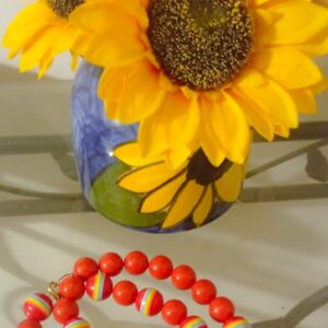 YELLOW, GREEN AND RED NECKLACE